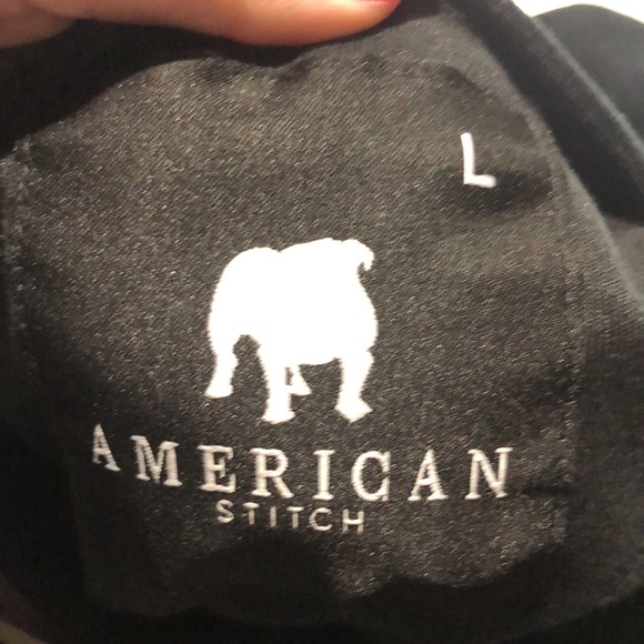 NWT American Stitch black velour snap crew neck sweatshirt size large - Picture 12 of 13